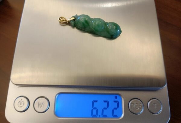 义卖品 18K金扣阳绿福豆吊坠 重6.22克 - 图片 5
