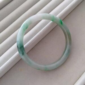 净 有纹特价56圈飘阳绿带黄翡翠细圆条手镯有证书