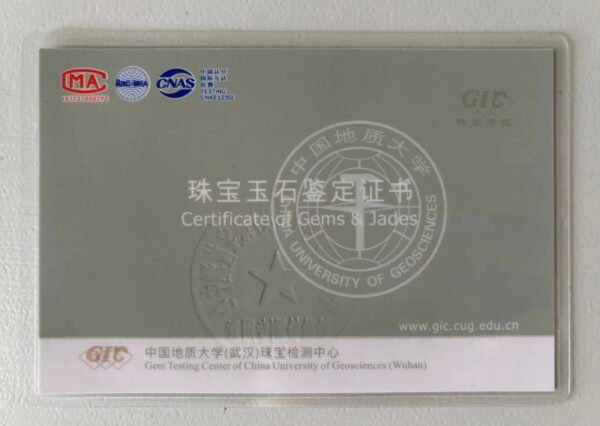 35 金镶钻蓝碧玺吊坠 PT900金 重13.51克 有证书 - 图片 8