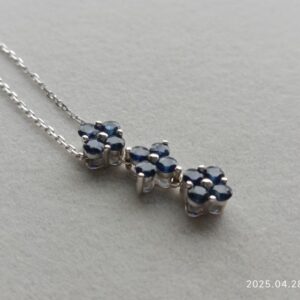 安 18K金镶皇家蓝宝石项链一款两戴吊坠  重1.75克