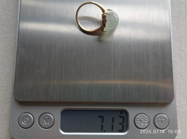 义卖品 冰种起刚貔貅戒指 18K金 13号戒圈 重7.13克 - 图片 7