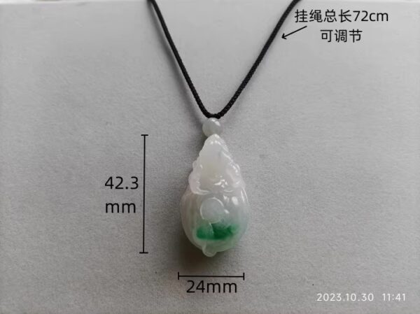 义卖品 冰糯种飘阳绿龙龟翡翠挂件 重26.33克 - 图片 6