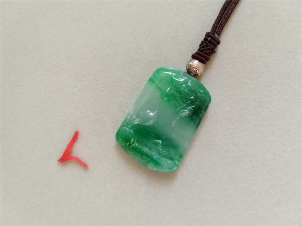 灿 冰阳绿花开见佛翡翠大挂件 重25.5克 有证书 - 图片 3