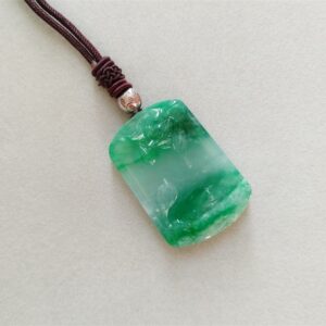 灿 冰阳绿花开见佛翡翠大挂件 重25.5克 有证书