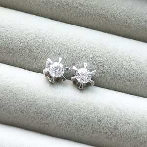 俊   六爪星芒共40分钻石耳钉18K金